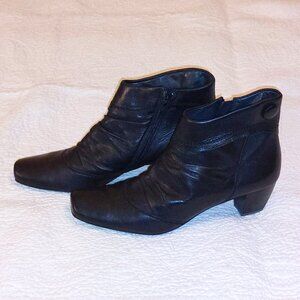 Paul Green Black Leather Ankle Boots Austrian size 5.5 (US 8)